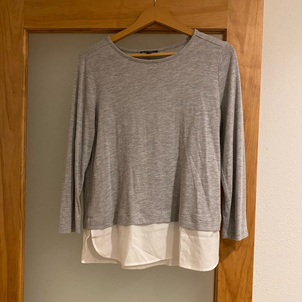Grey Knit Dressy T-Shirt • J Crew Mercantile